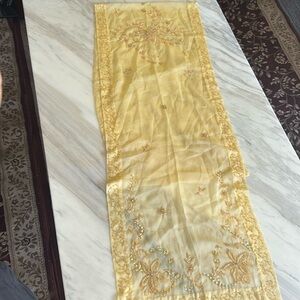 Embroidered Yellow Scarf